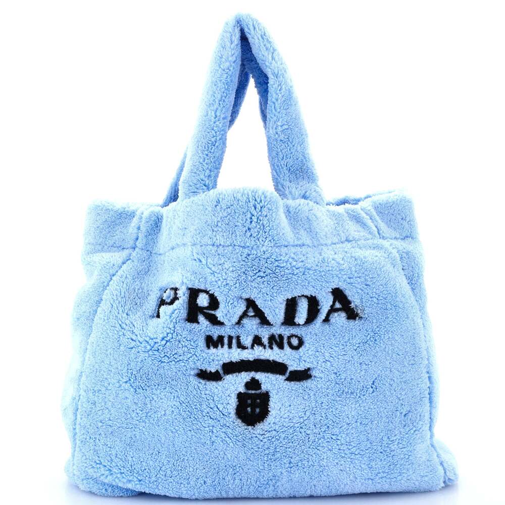 Prada Logo Tote Terry Cloth #269002P77B - Picture 1 of 8